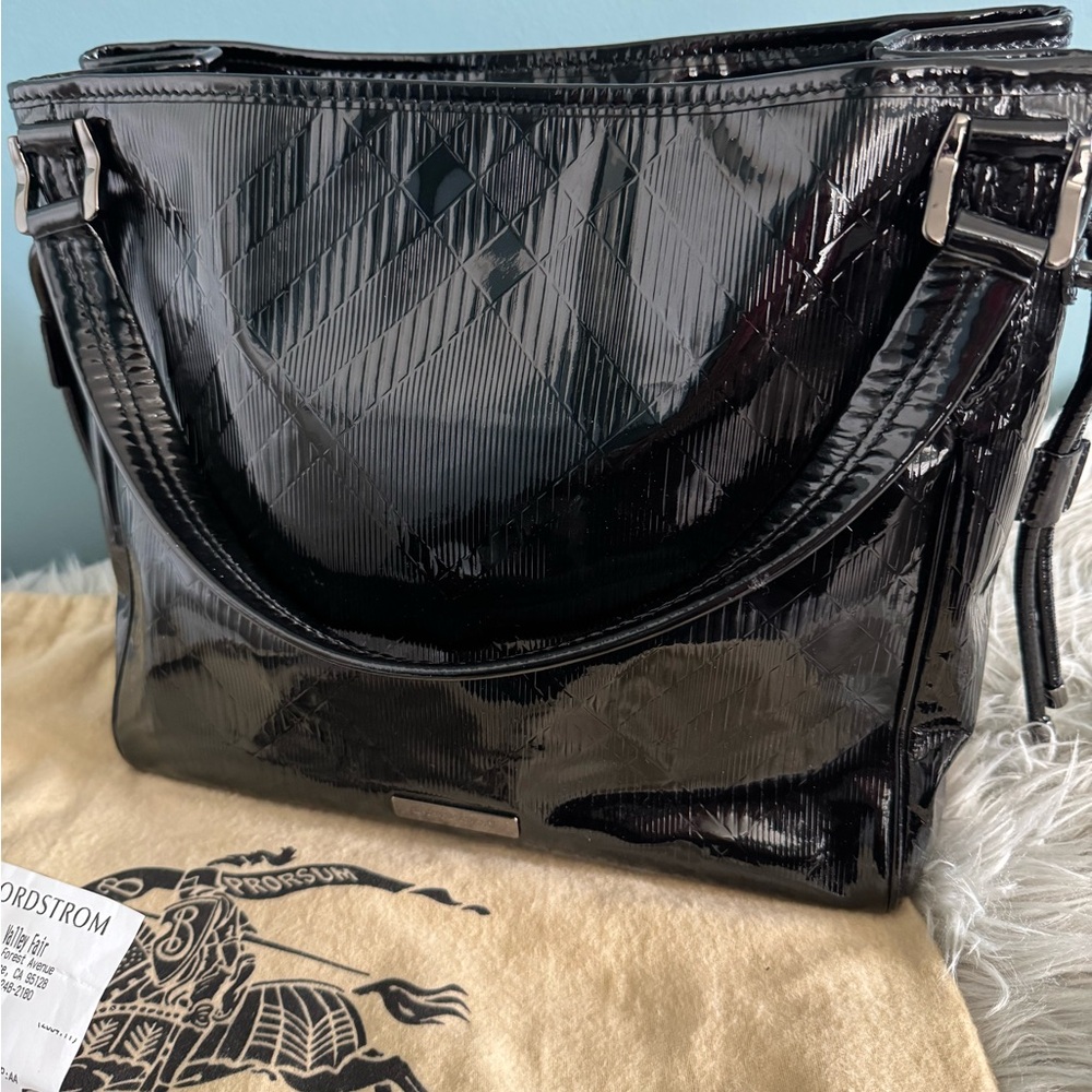 Check Embossed Burberry Patent Leather (Like New)